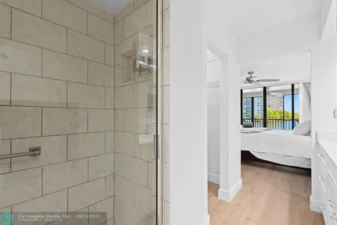 a bathroom with a tub