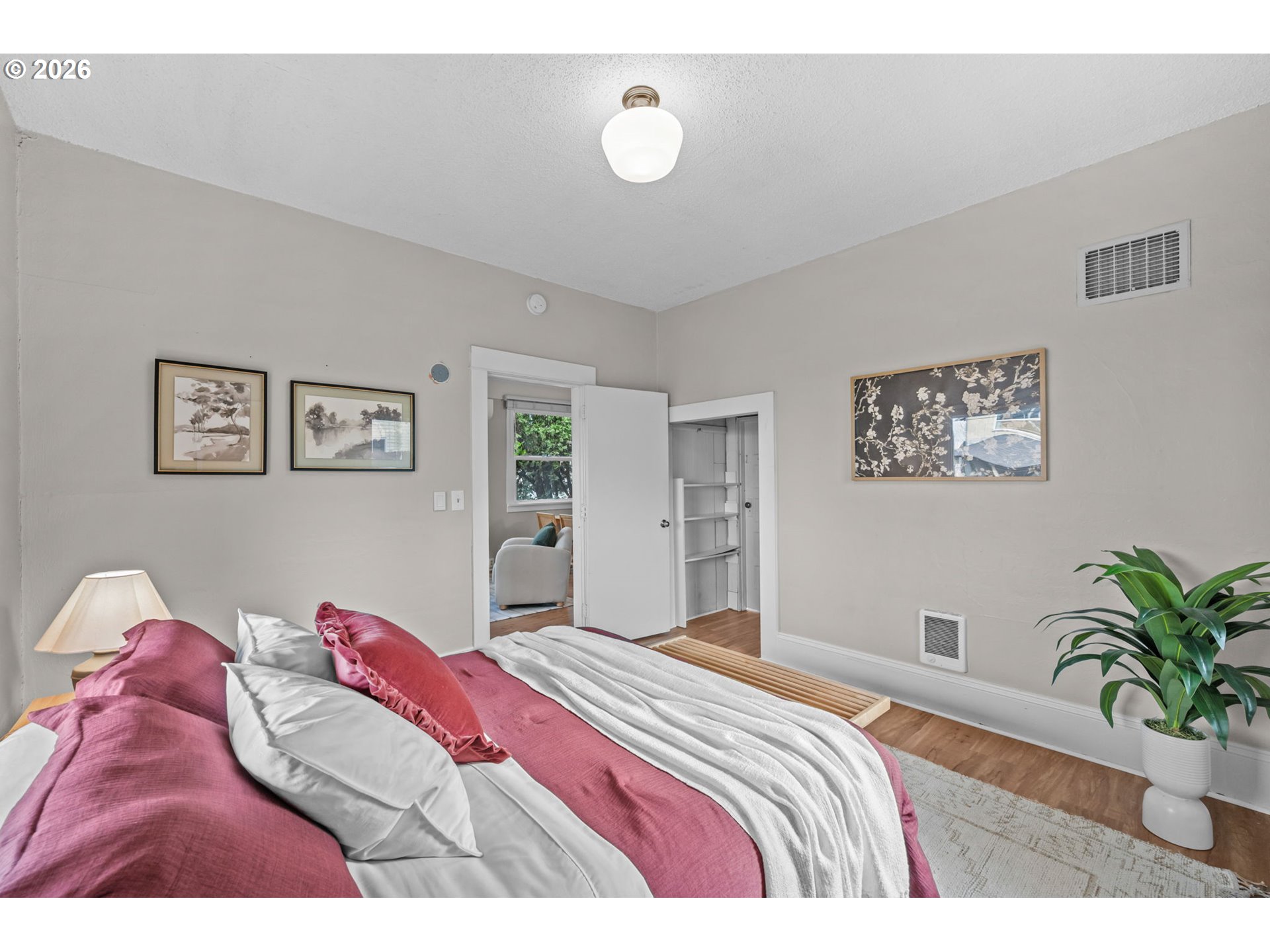 326 Pearl Street Oregon City, OR 97045 - Photo 20 of 36 a bedroom with a bed and a couch