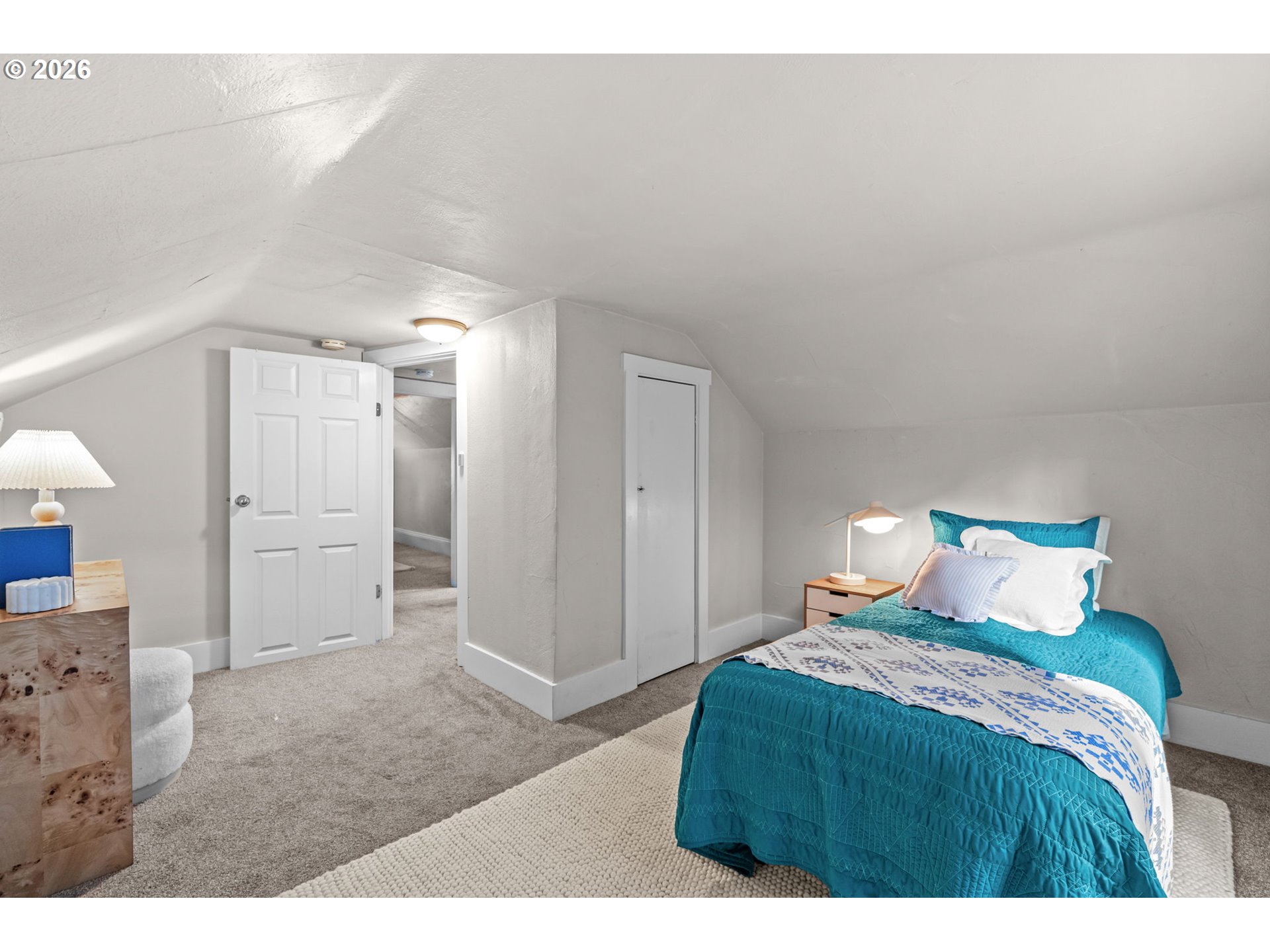 326 Pearl Street Oregon City, OR 97045 - Photo 30 of 36 a bedroom with a bed and a cabinets