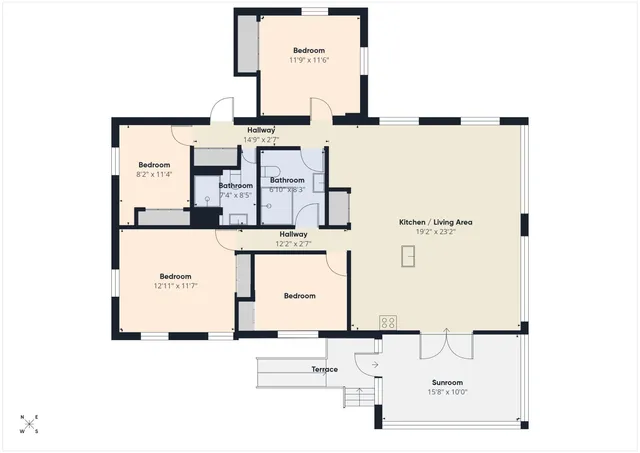 a bathroom with a sink and shower