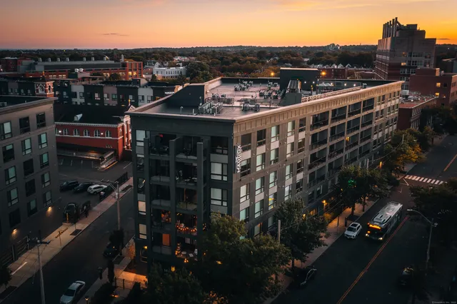 a view of a balcony with city view