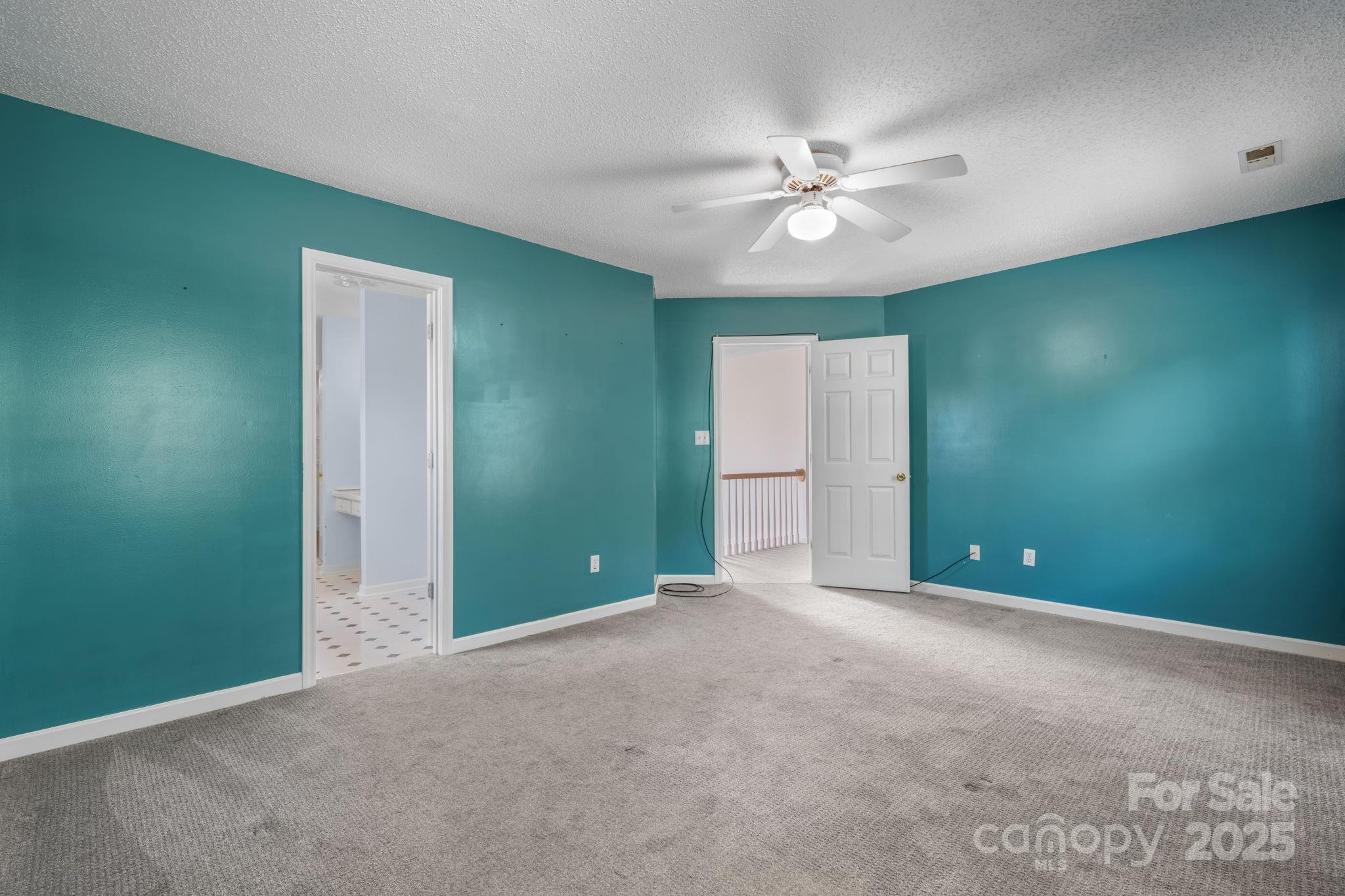 712 Painted Feather Lane Conover, NC 28613 - Photo 15 of 48 an empty room with closet and a chandelier fan