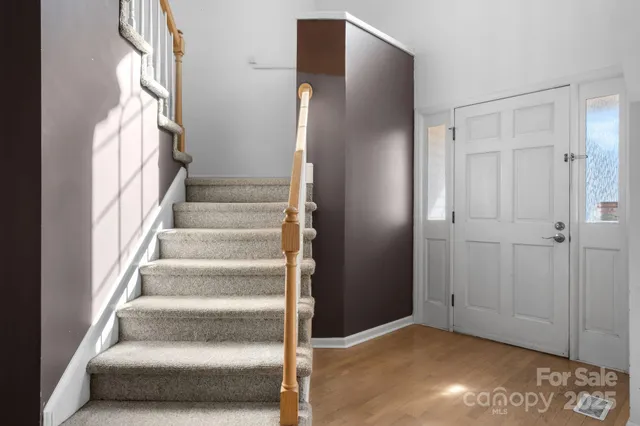 a view of an entryway with staircase