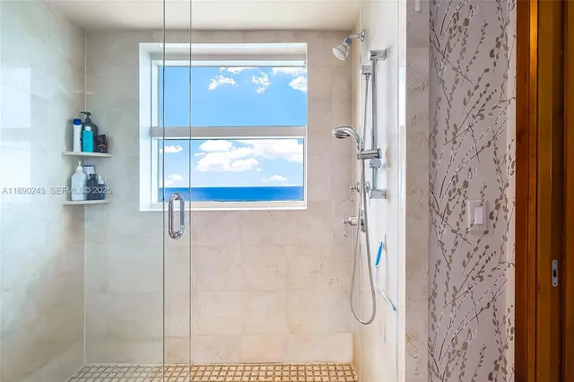 a view of a garden from a balcony