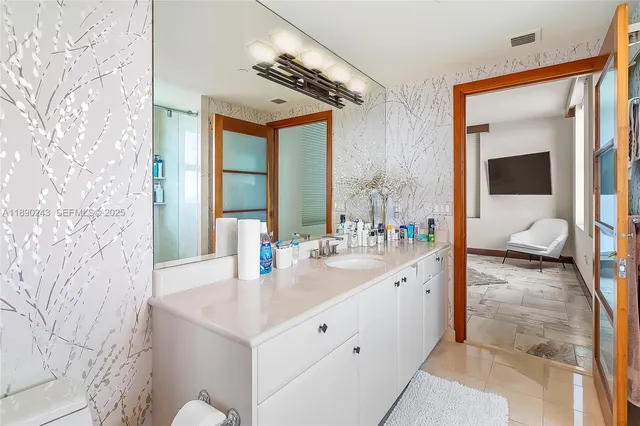 a view of a balcony with an outdoor space