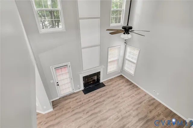 a view of an empty room and closet area