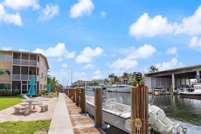 a view of a lake with a terrace