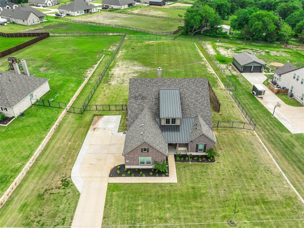 an aerial view of a house