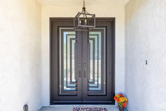 a front view of a door