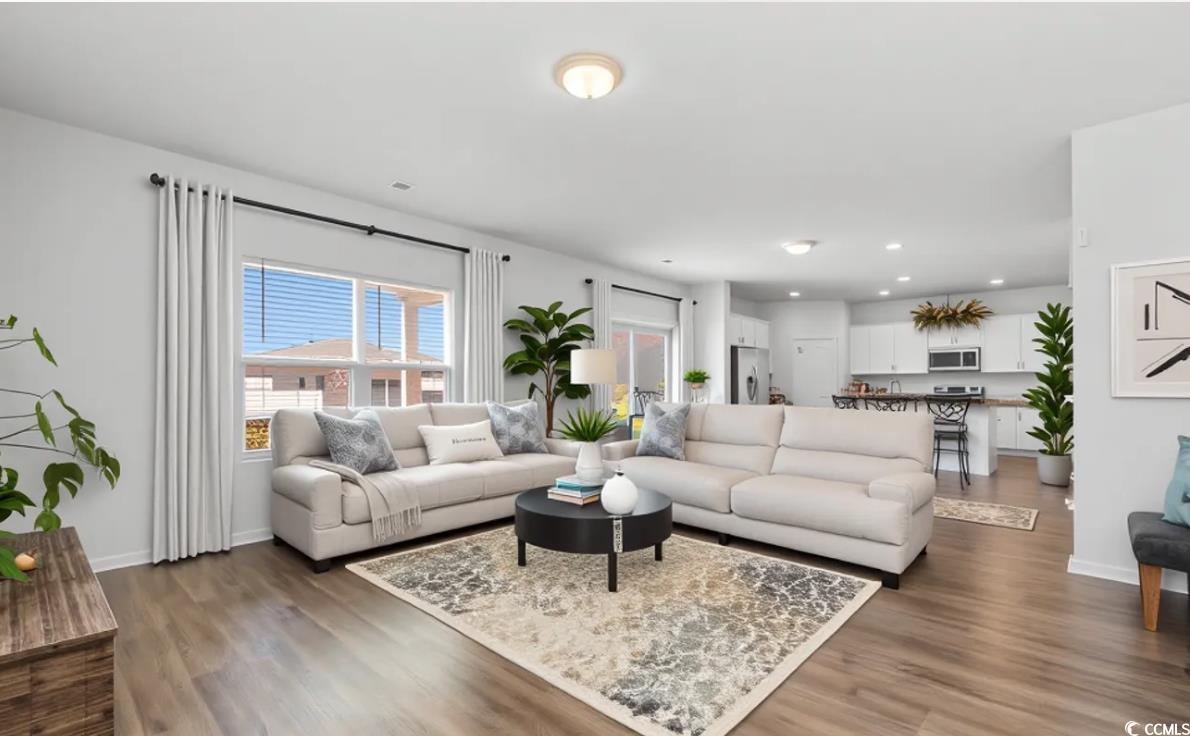 430 Stevia Court Conway, SC 29526 - Photo 13 of 40 Living room featuring wood finished floors and recessed lighting