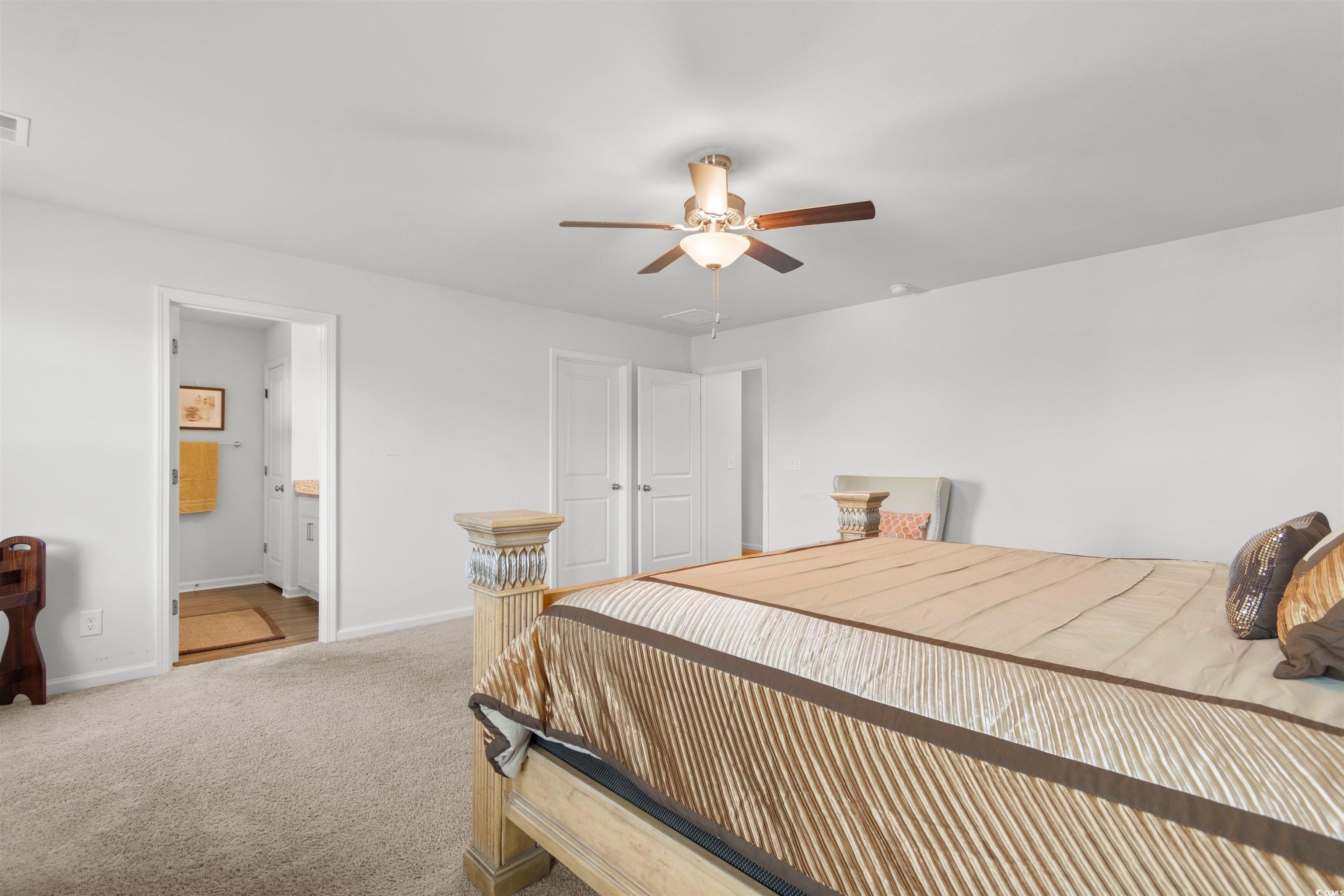 430 Stevia Court Conway, SC 29526 - Photo 19 of 40 Carpeted bedroom featuring a ceiling fan and connected bathroom