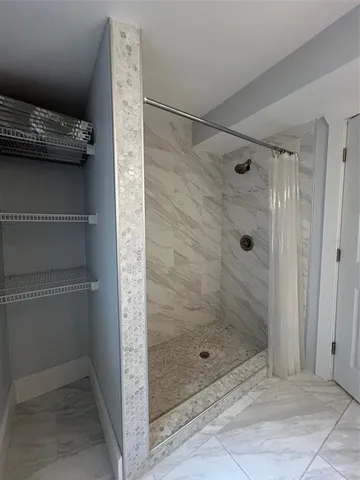 a bathroom with a shower