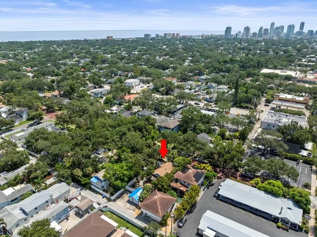 an aerial view of multiple house
