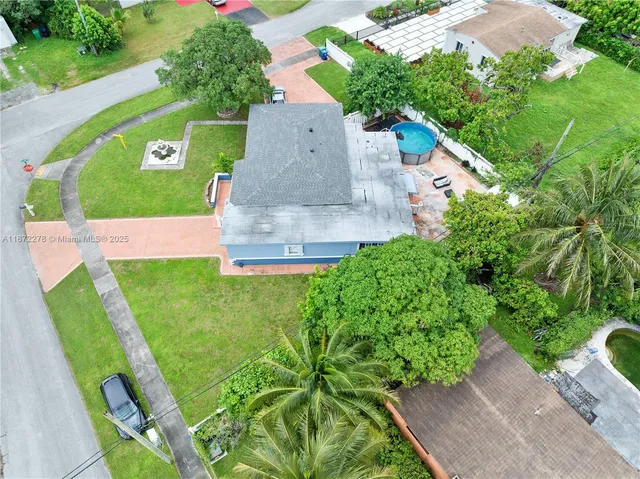an aerial view of a house