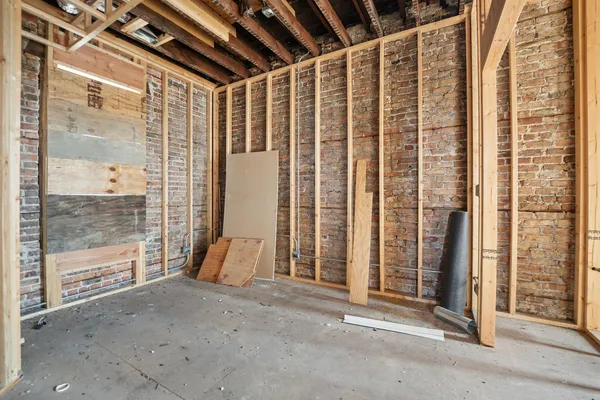 a view of an entryway with a door