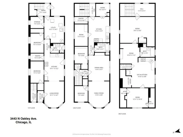 $850,000 | 3443 North Oakley Avenue, Chicago, IL 60618