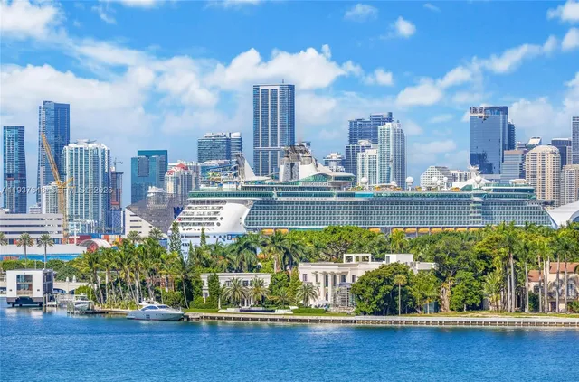 a view of a city with tall buildings