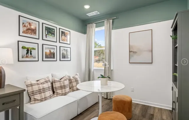 a living room with furniture