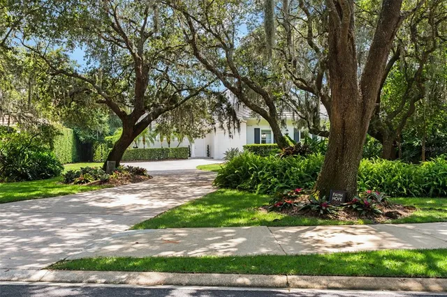 a view of backyard with green space