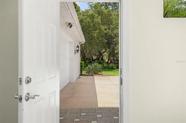 a view of a bathtub in the house