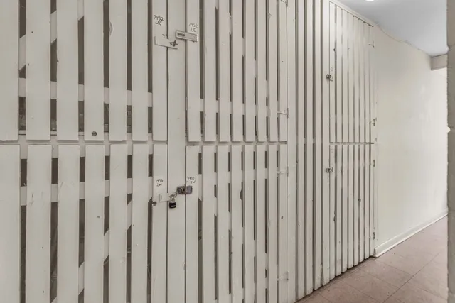 a view of a elevator with wooden fence