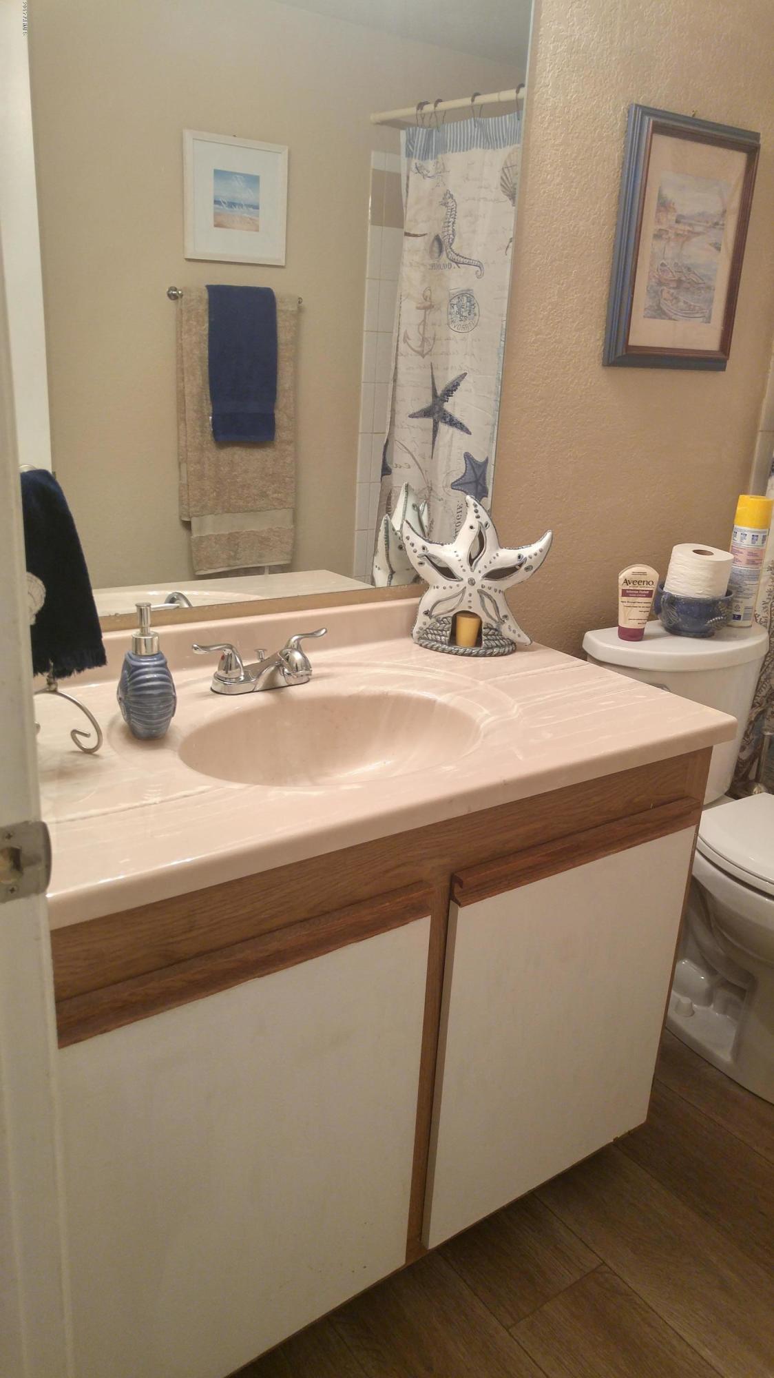 1340 North Recker Road, Unit 219 Mesa, AZ 85205 - Photo 36 of 41 a bathroom with a sink and a mirror