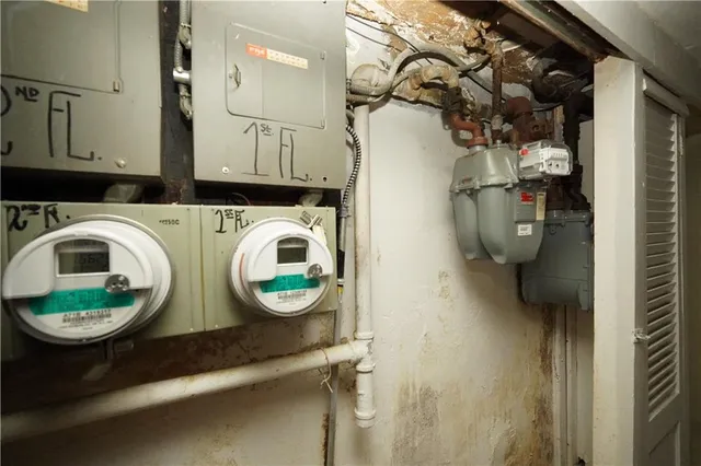 a close view of utility and utility room