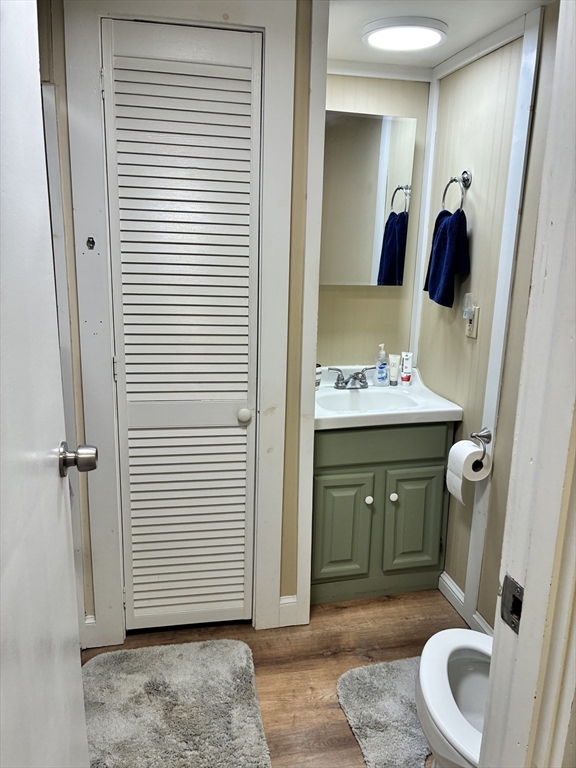 559 Tea Street, Unit 1 Charlemont, MA 01339 - Photo 9 of 14 a bathroom with a sink a toilet and mirror