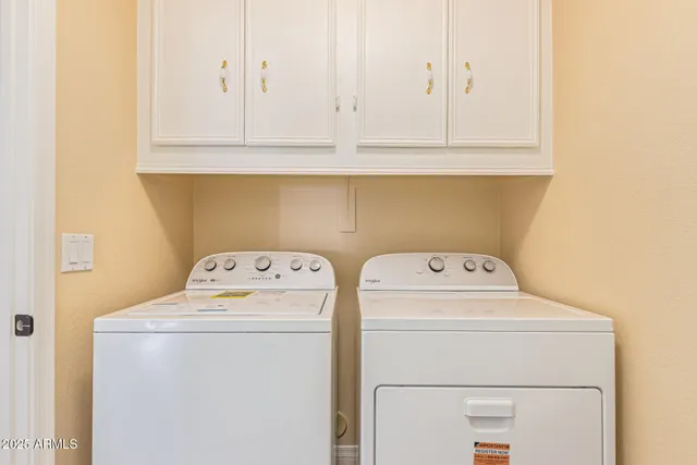 a view of a garage with storage