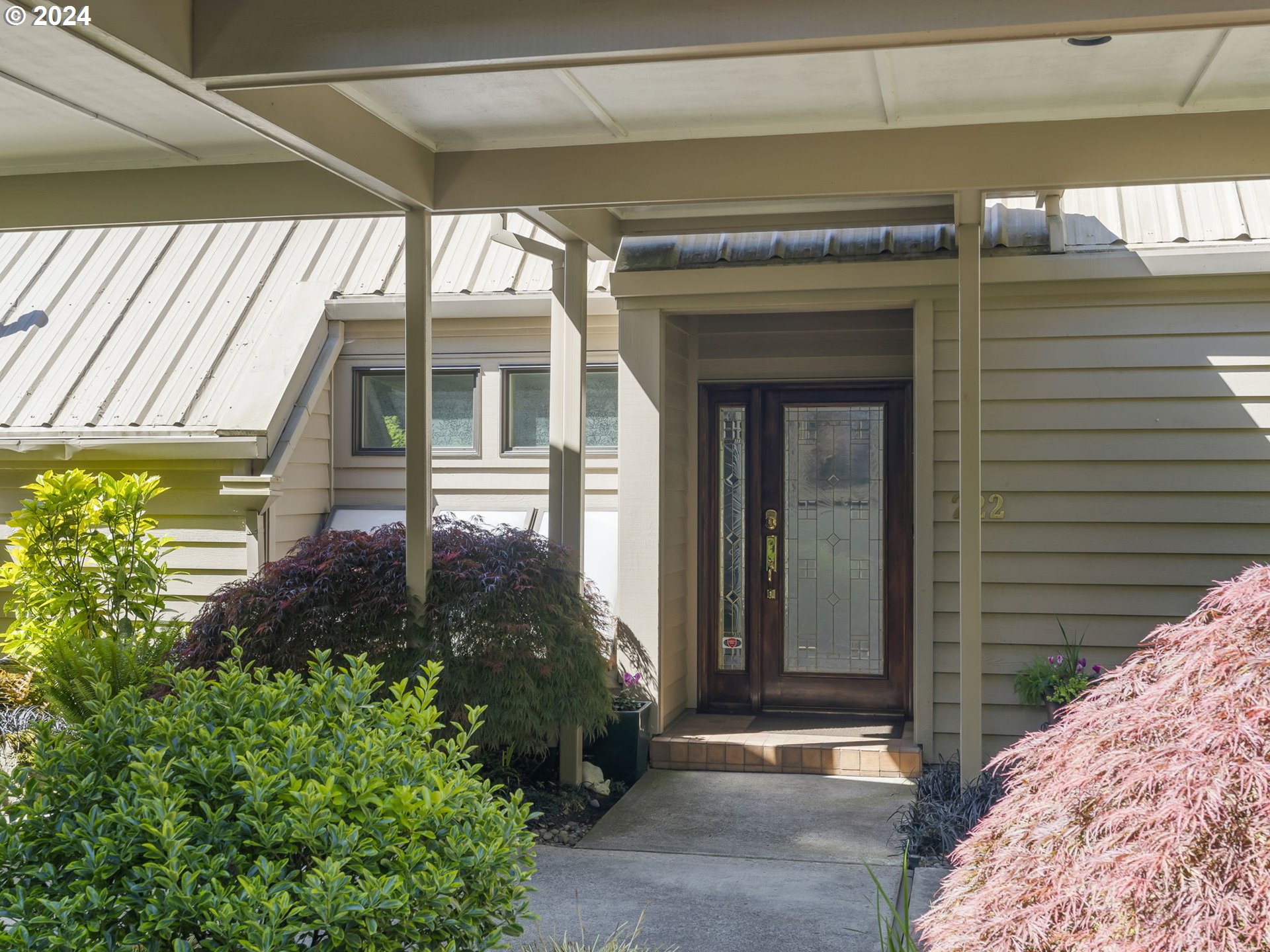 a front view of a house