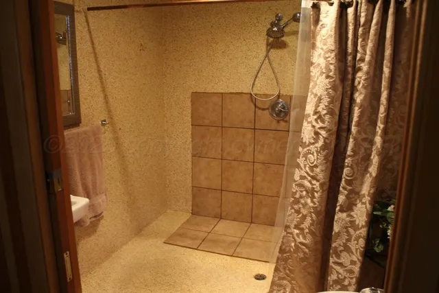 a bathroom with a shower