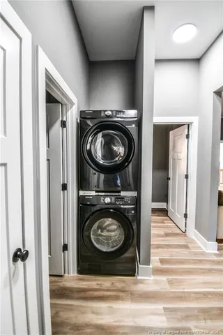 a view of a washer and dryer in a utility room