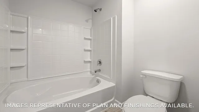 a bathroom with a toilet and a bathtub
