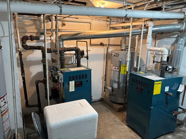 a close view of water heater room
