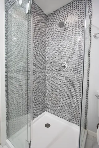 a bathroom with a shower