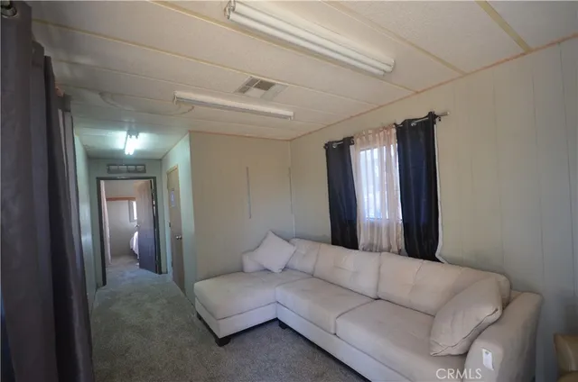 a living room with furniture and a gate