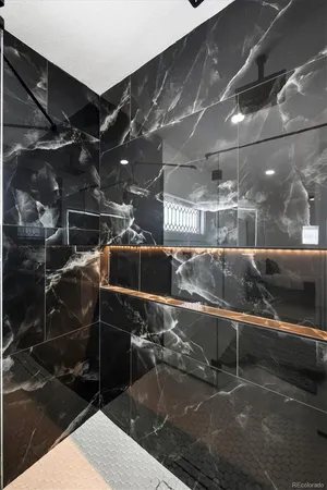 a bathroom with shower
