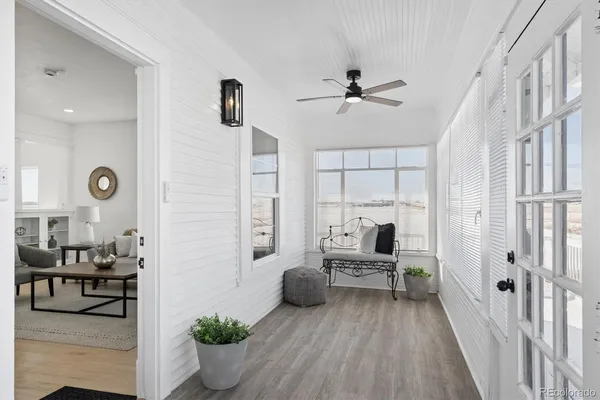 a living room with furniture