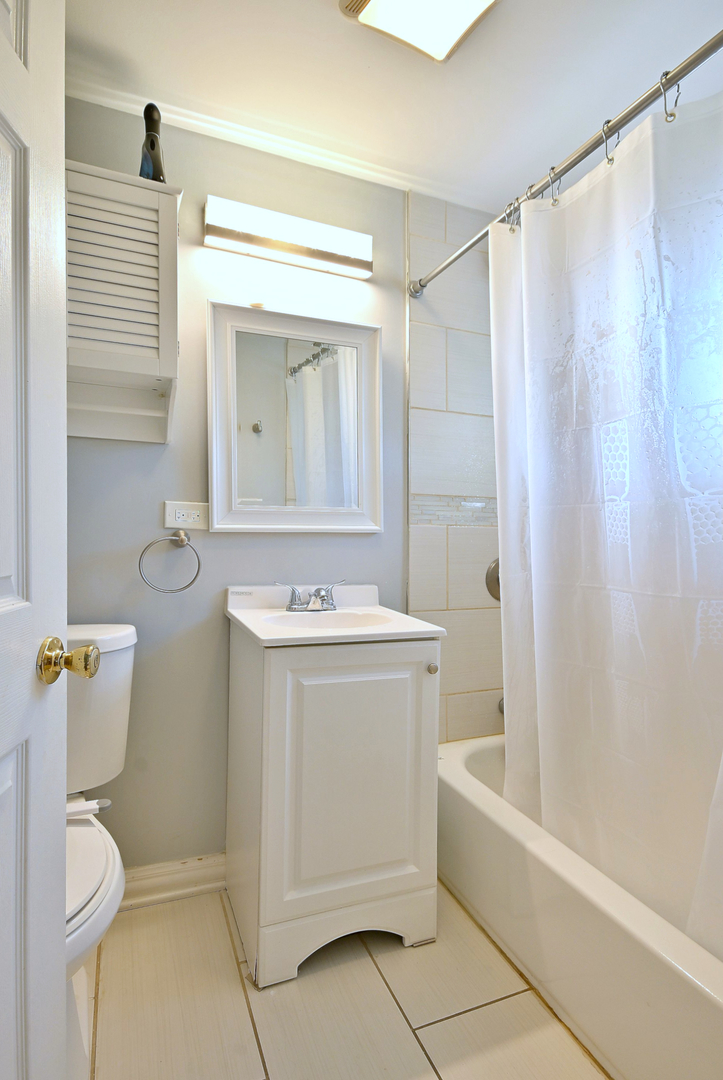 5125 South Elizabeth Street Chicago, IL 60609 - Photo 18 of 61 a bathroom with a sink a toilet and shower
