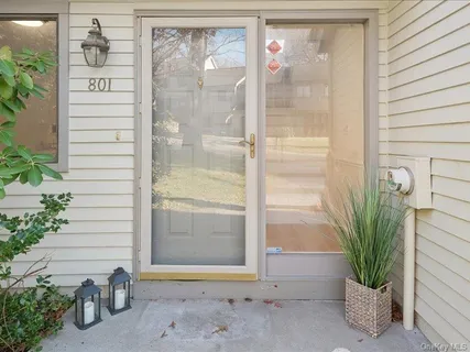 a view of a glass door with a glass door
