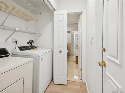 a room with a washer and dryer