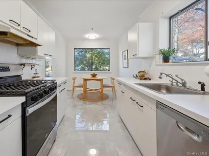a kitchen with stainless steel appliances granite countertop a sink stove and cabinets