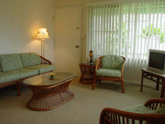 44 Kilua Road Hilo, HI 96720 - Photo 3 of 15 a living room with furniture and a lamp