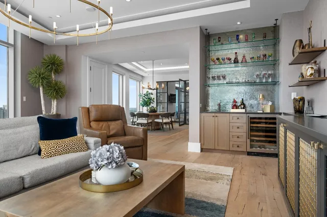 a living room with furniture