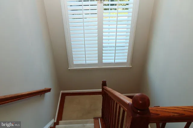 a view of a room with a window