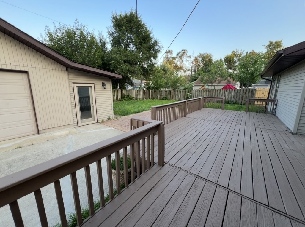 3529 Carpenter Street Steger, IL 60475 - Photo 20 of 20 a view of backyard with deck and wooden floor