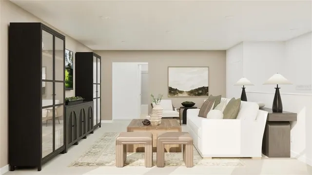 a living room with furniture