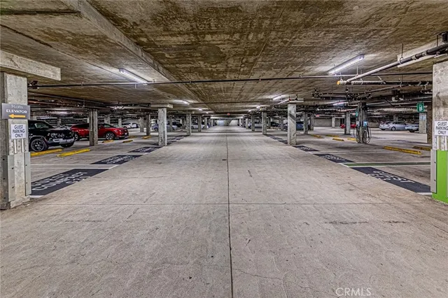a view of parking garage with of a garage