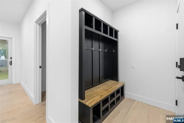 a room with a table and a window