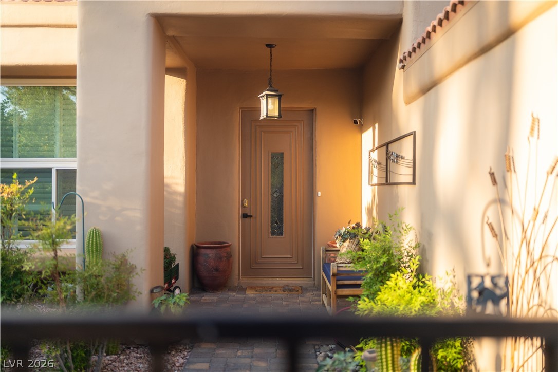 2108 Inverness Drive Henderson, NV 89074 - Photo 38 of 46 Property entrance featuring stucco siding and a tiled roof